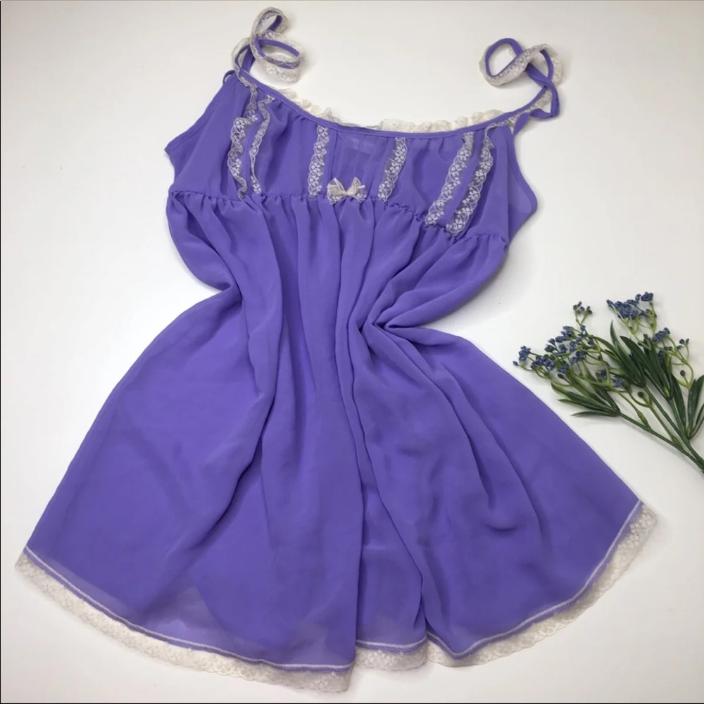 Medium Victoria’s Secret Milkmaid Babydoll Slip - Purple